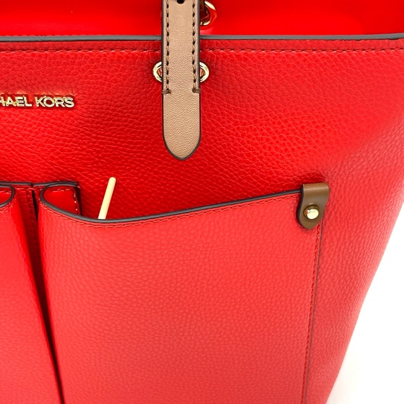 Michael Kors Medium Double Packet Pebbled Leather Tote Bag - Picture 7 of 12